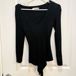 Abercrombie and Fitch black ribbed bodysuit
